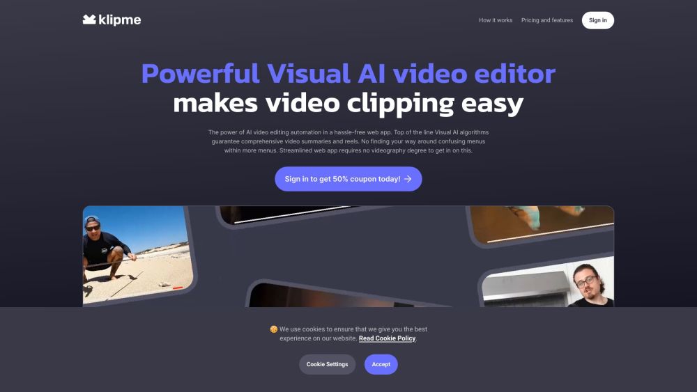 Klipme website screenshot
