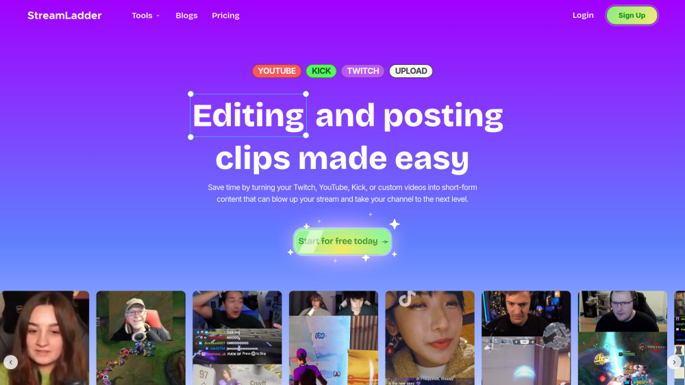 Streamladder website screenshot