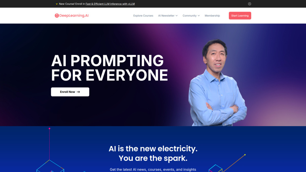 Deeplearning Ai website screenshot