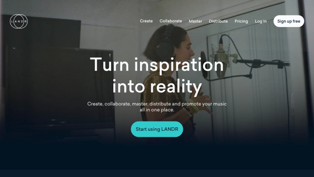 Landr website screenshot