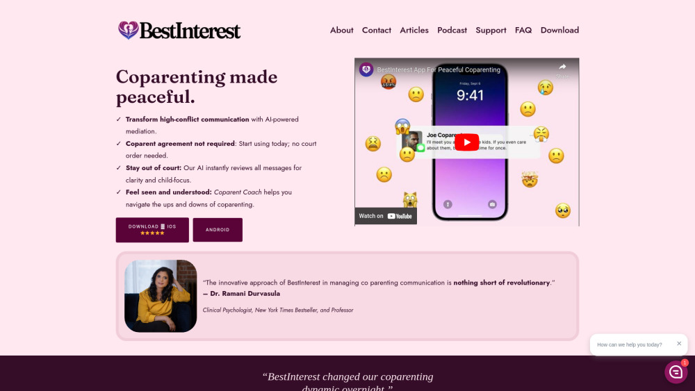 Bestinterest For Coparents website screenshot