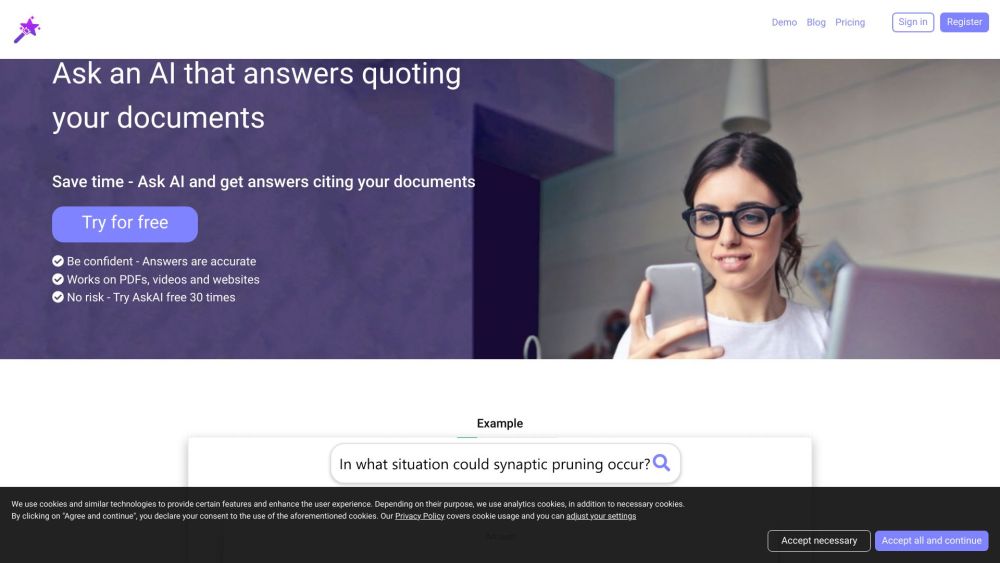 AnyQuestions AI website screenshot
