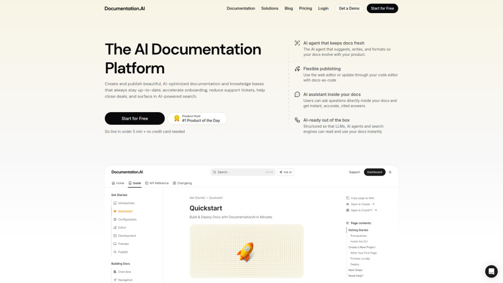 Documentation Ai website screenshot