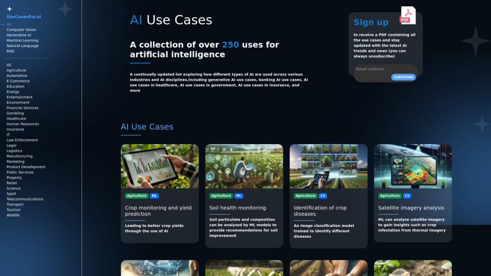 Usecasesfor Ai website screenshot