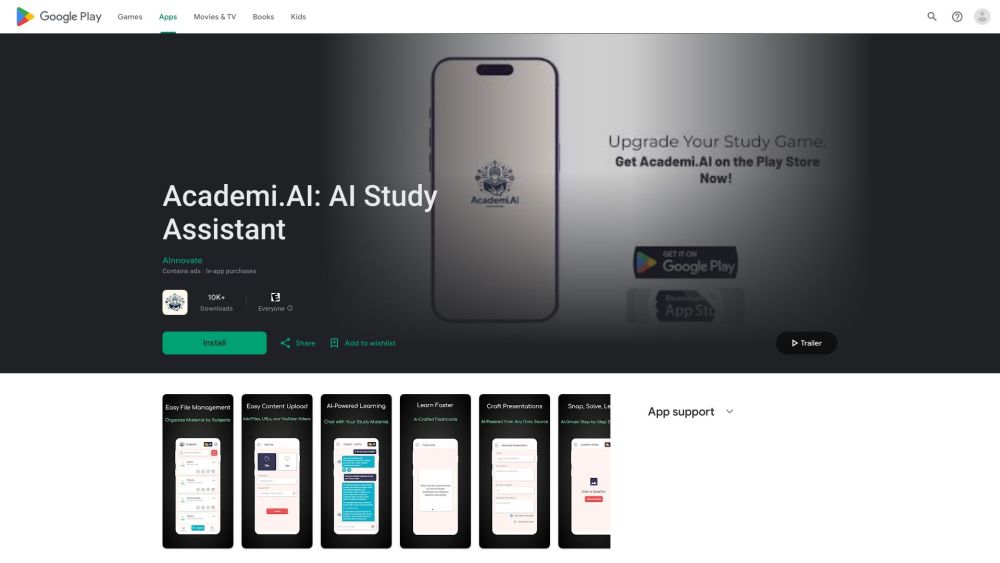 Academi Ai Ai Study Assistant website screenshot