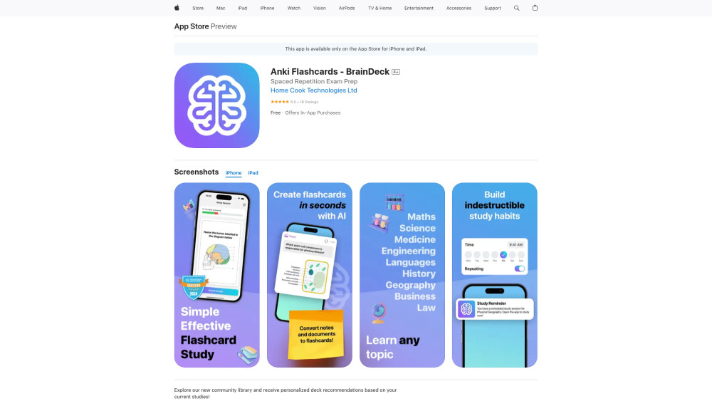 Braindeck website screenshot