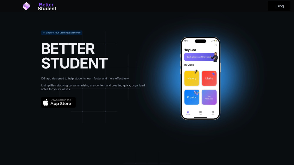 Better Student website screenshot