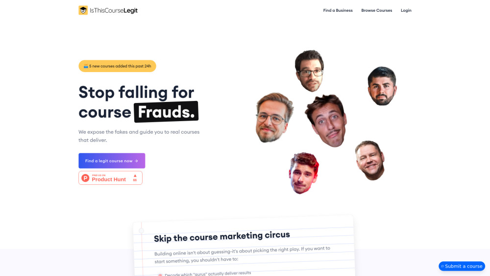 Is This Course Legit website screenshot