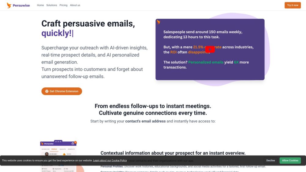 Persuwise website screenshot