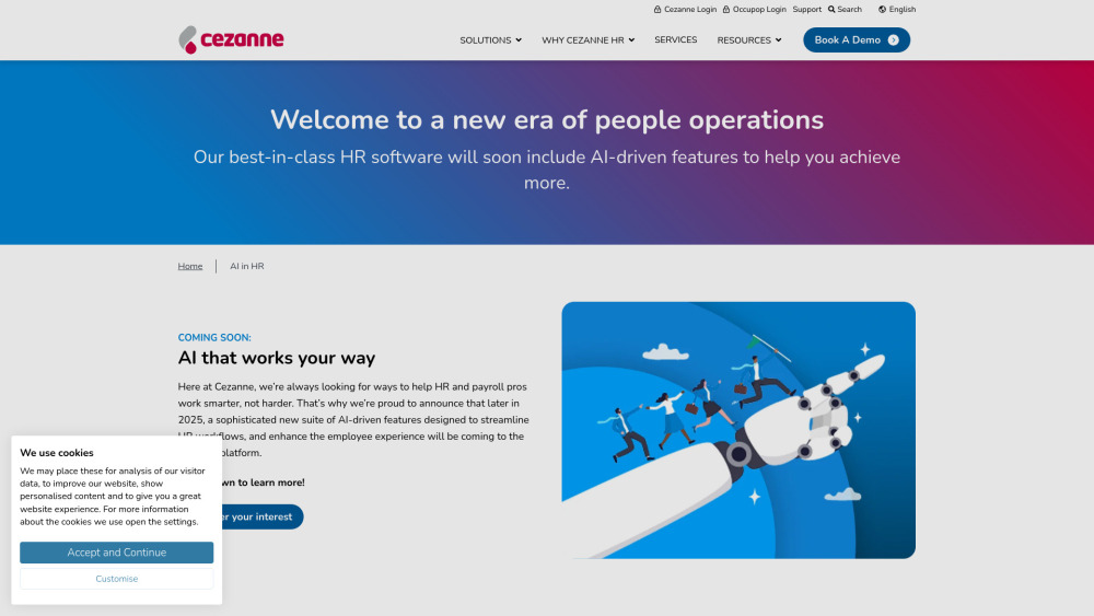 Cezanne Hr website screenshot