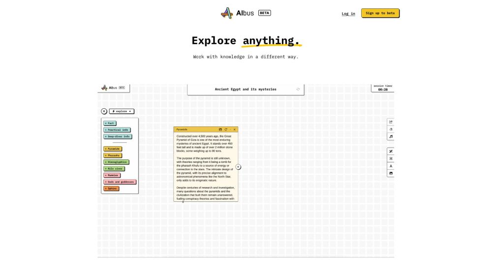 Albus Beta website screenshot