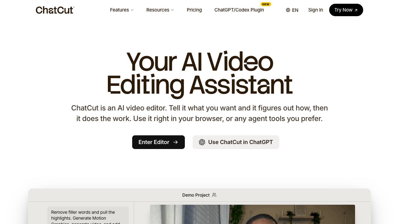 ChatCut website screenshot
