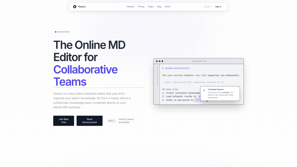 Haxiom website screenshot
