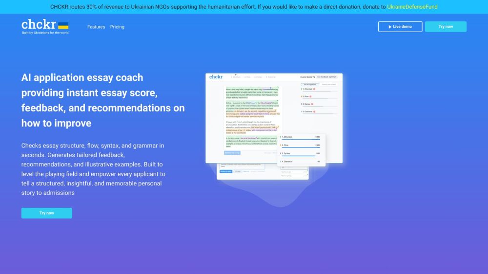 Chckr website screenshot