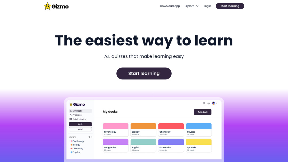 Gizmo Ai website screenshot