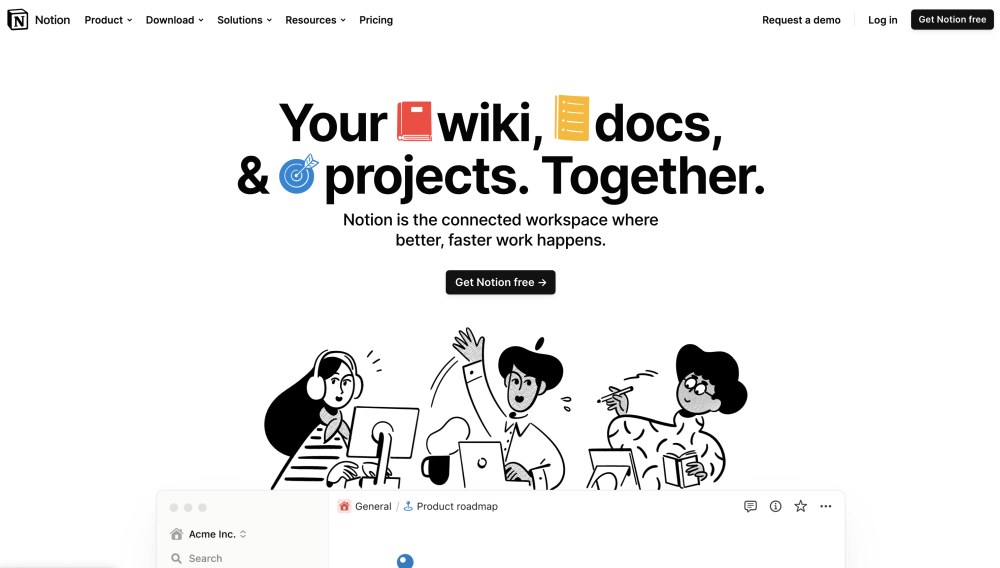 Notion Ai website screenshot