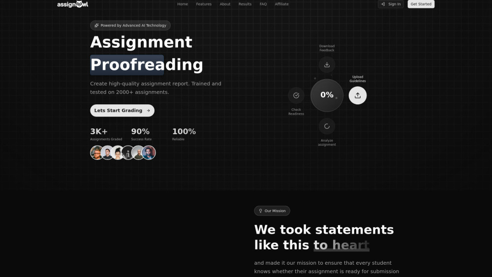 Assignowl website screenshot