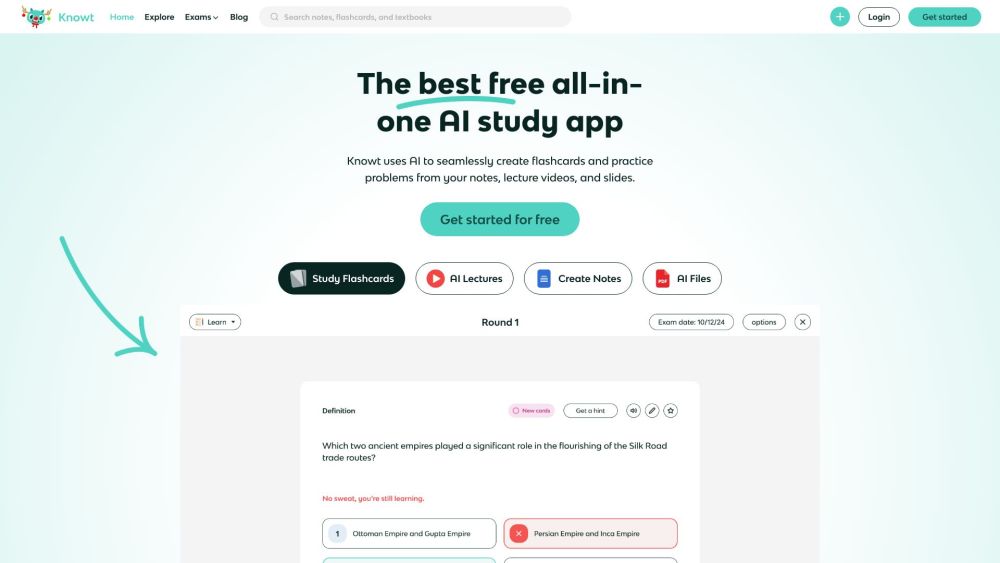 Knowt Com website screenshot
