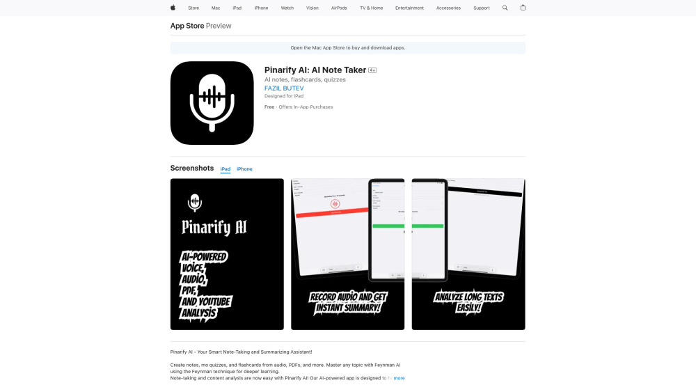 Pinarify Ai website screenshot