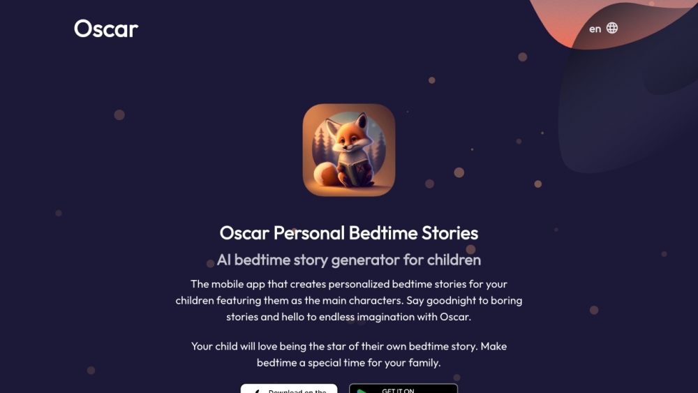 Oscar Stories website screenshot