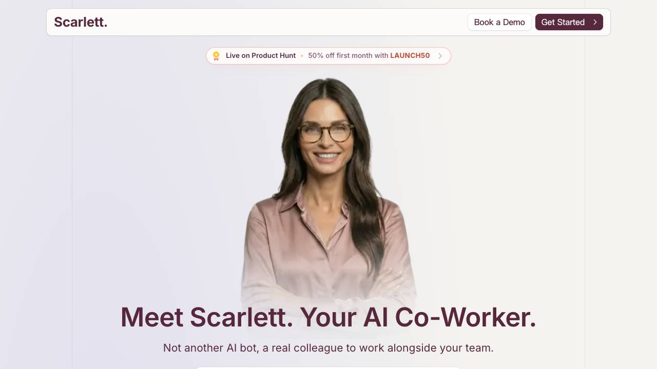 Scarlett. website screenshot