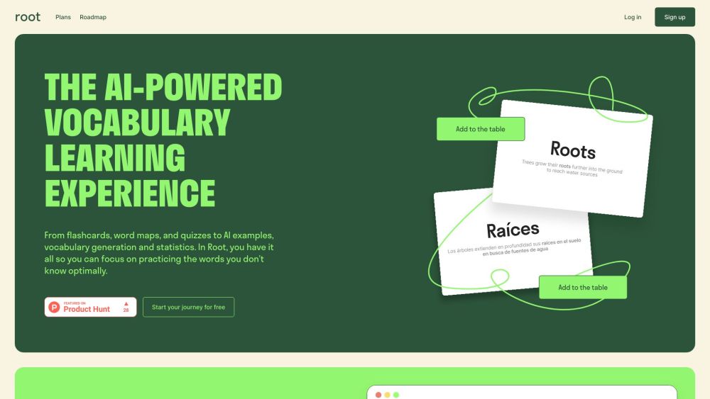Root website screenshot