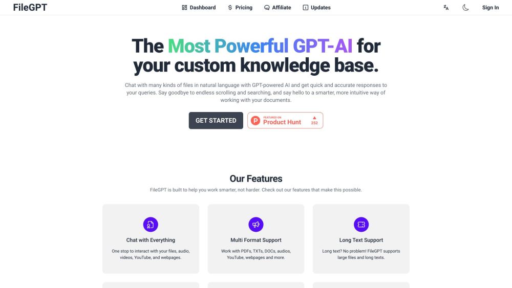 Filegpt website screenshot