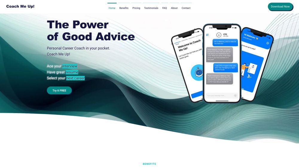 Coach Me Up website screenshot