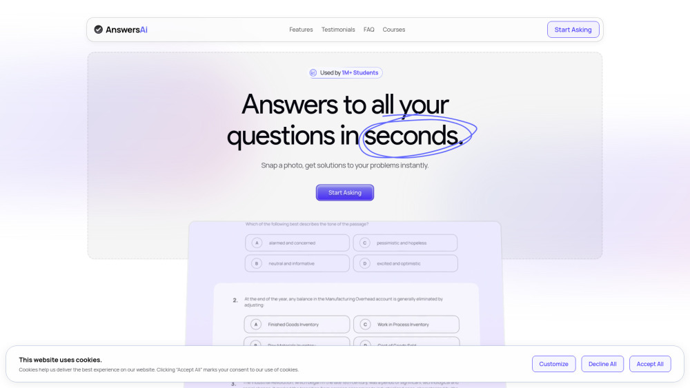 Answersai website screenshot