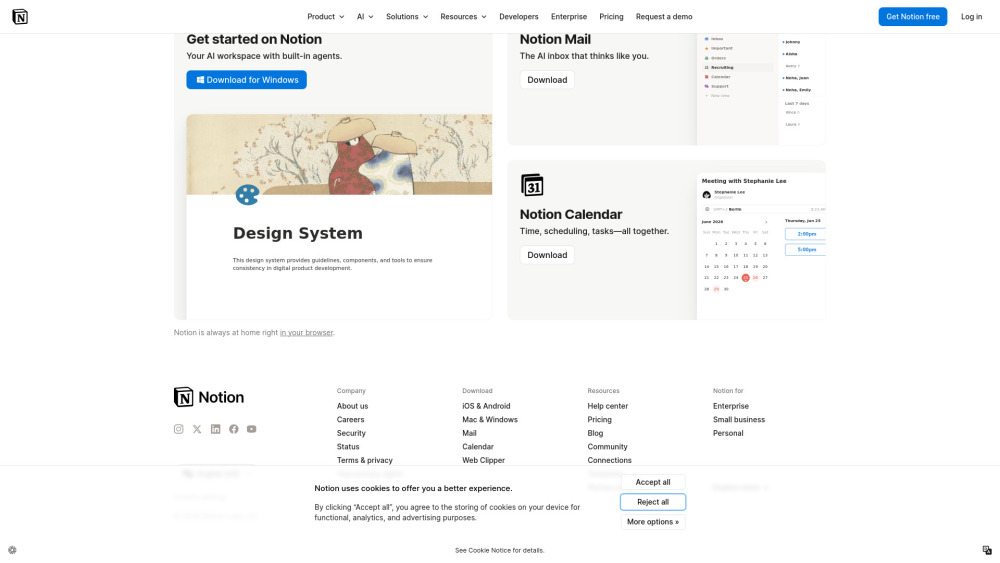 Notion website screenshot