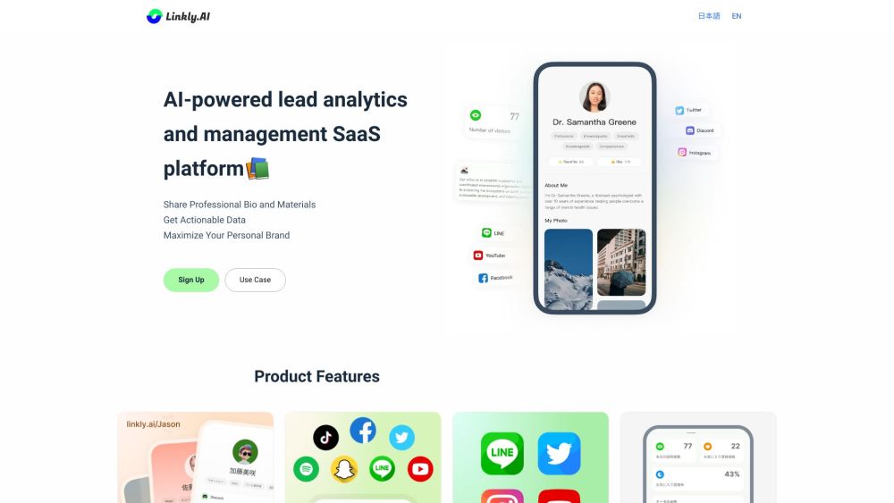 Linkly Ai website screenshot