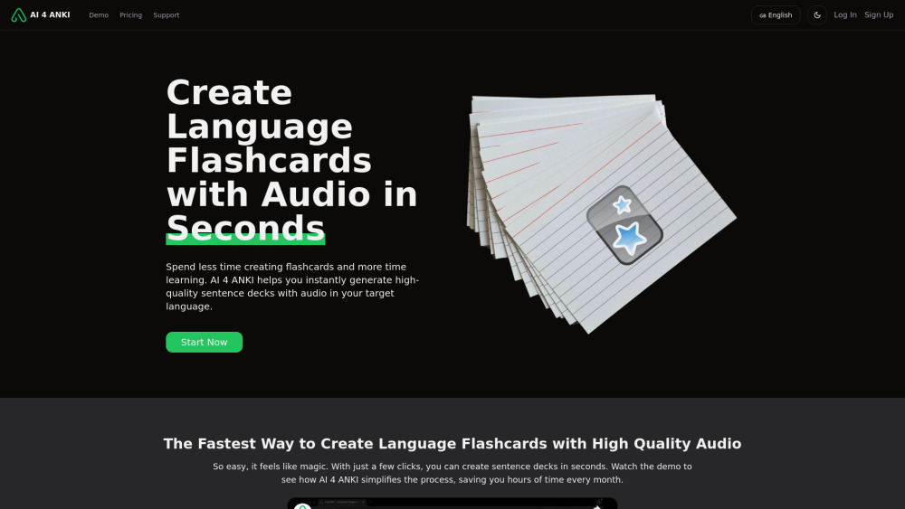 Ai4Anki website screenshot