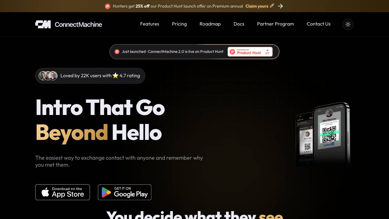 ConnectMachine website screenshot