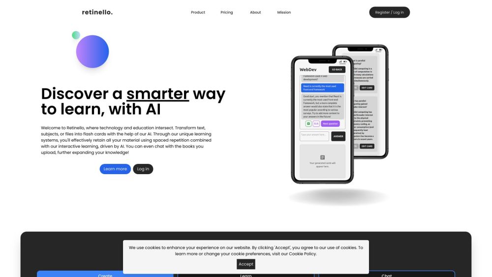 Retinello website screenshot