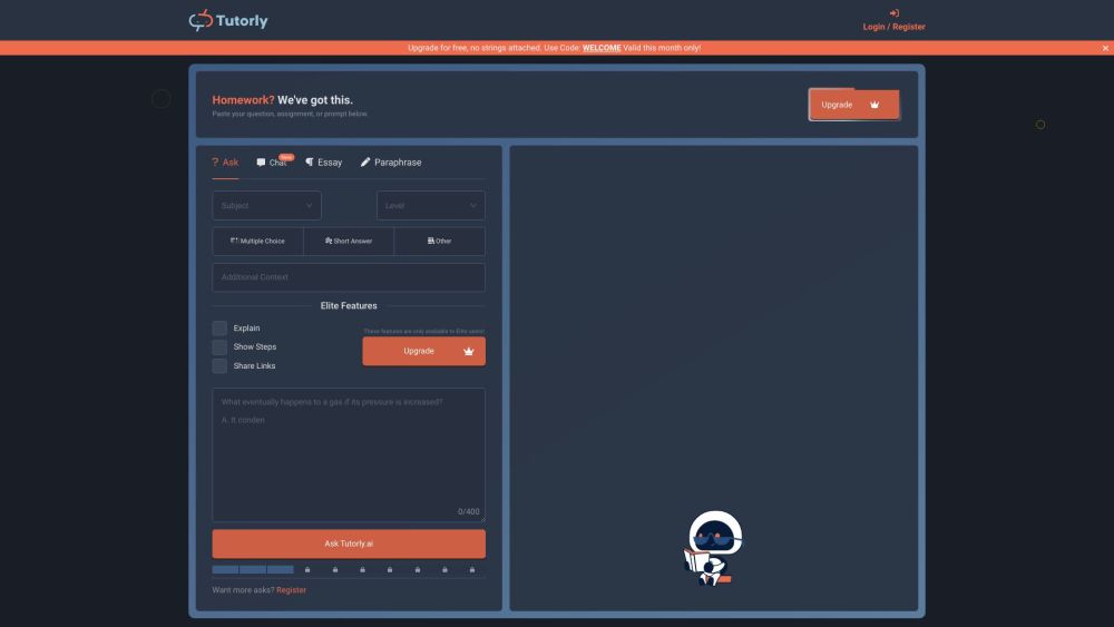 Tutorly Ai website screenshot