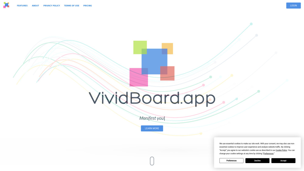Vividboard App website screenshot