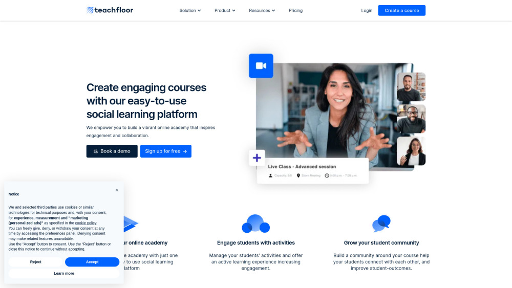 Teachfloor website screenshot