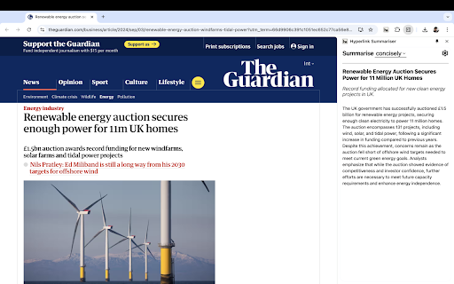 Hyperlink Summariser Gpt website screenshot