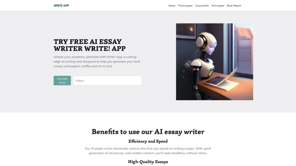 Writeapp Co website screenshot