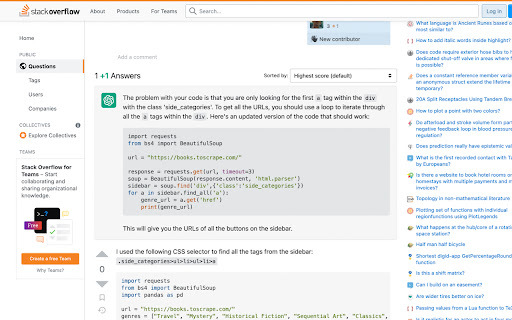 Chatgpt For Stackoverflow website screenshot