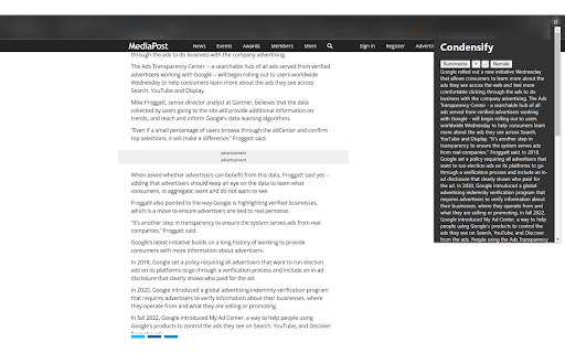 Condensify website screenshot