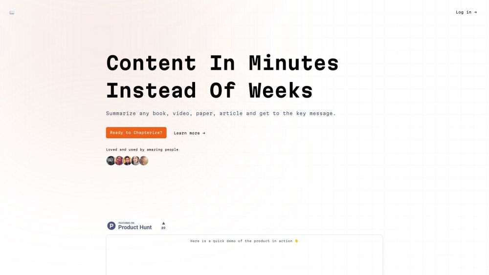 Chapterize website screenshot
