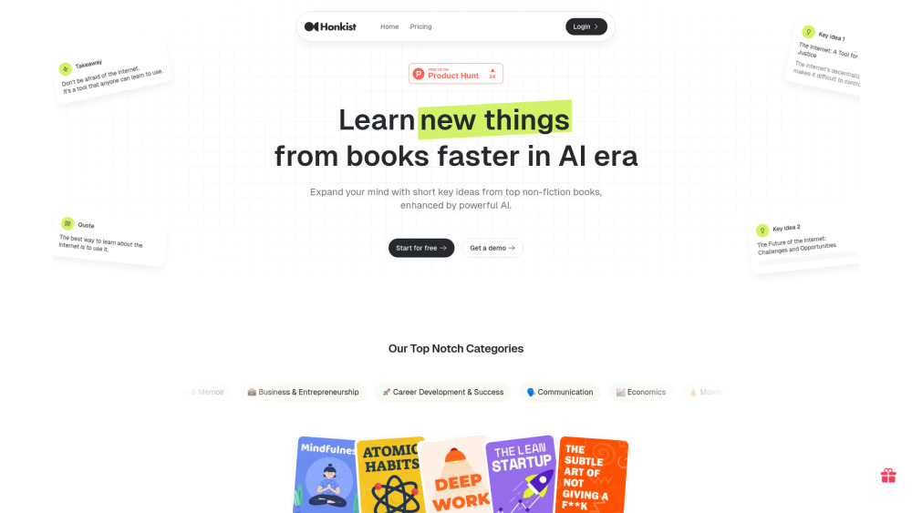 Honkist website screenshot
