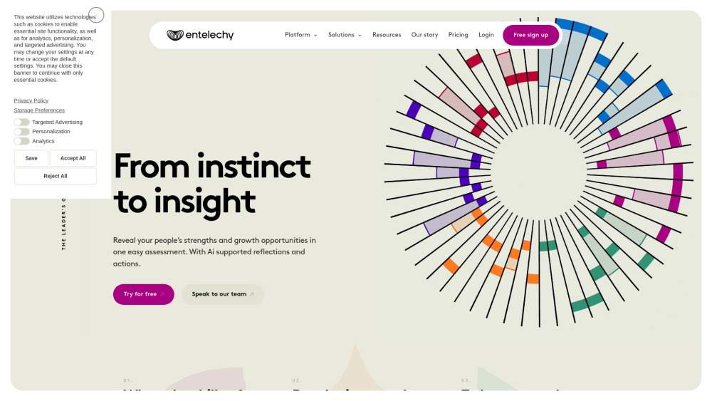 Entelechy website screenshot