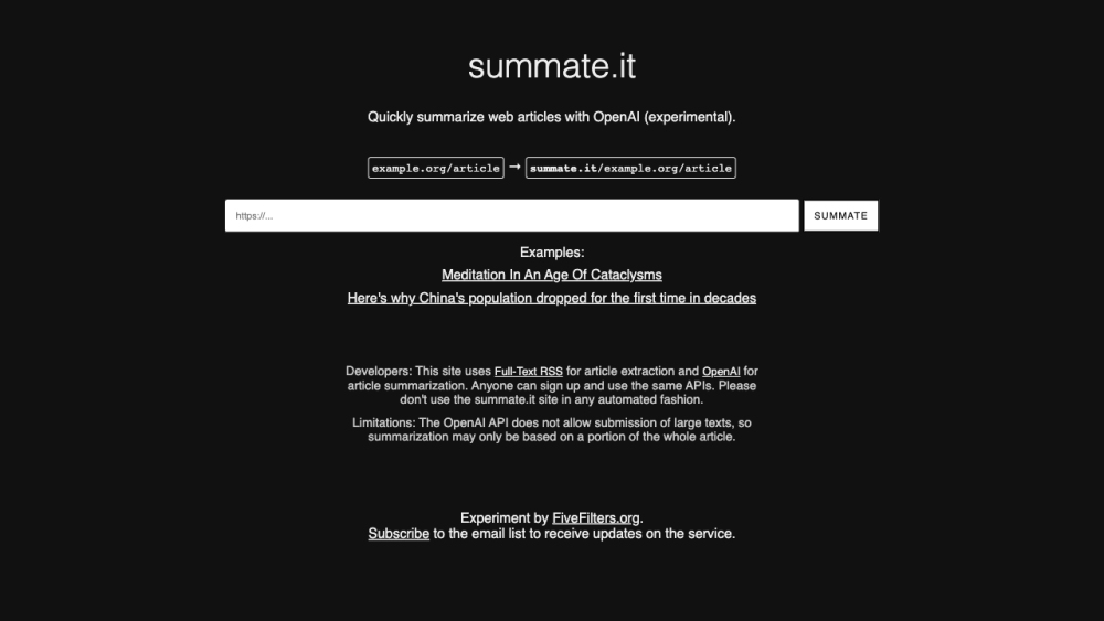 Summate website screenshot