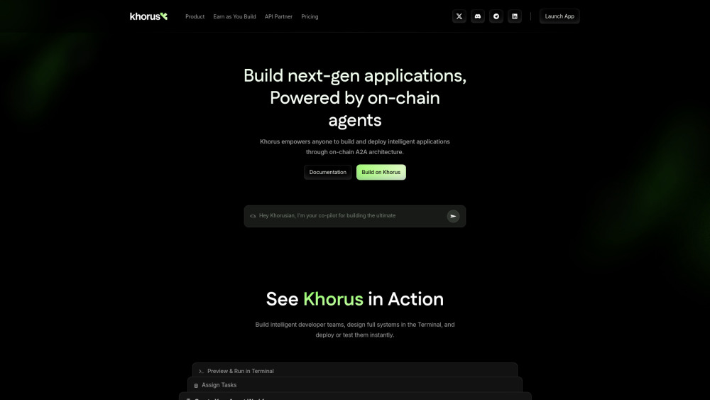 Khorus website screenshot
