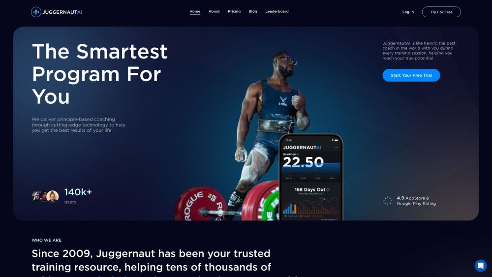 Juggernautai App website screenshot