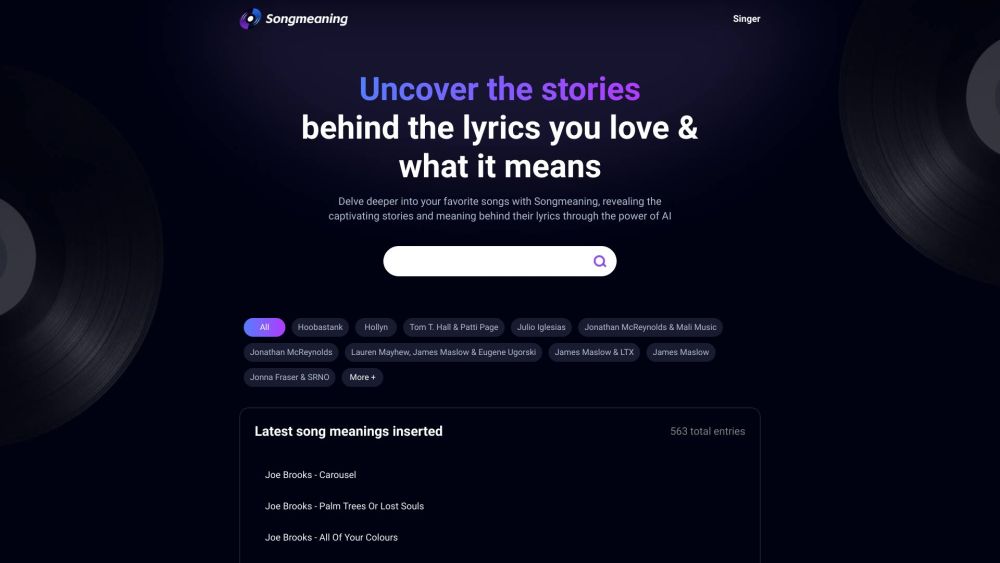 Songmeaning website screenshot