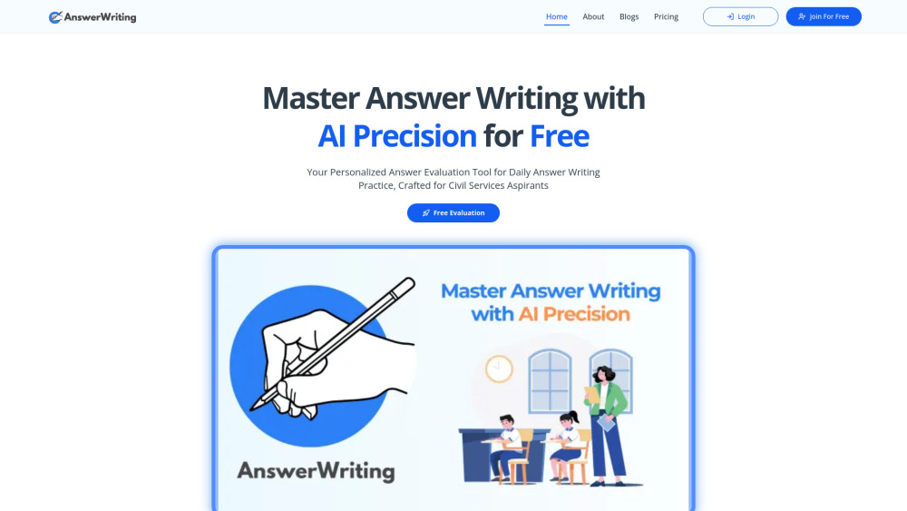 Answerwriting website screenshot