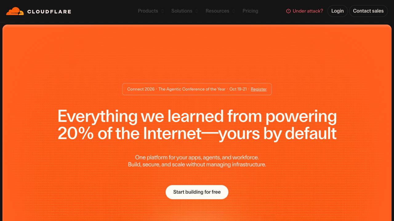 Cloudflare website screenshot